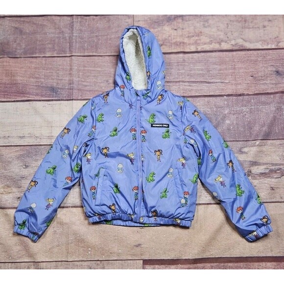 Rugrats Puffer Coat Sherpa Members Only Nickelodeon Full Zipper Kids Size Medium - Picture 1 of 8